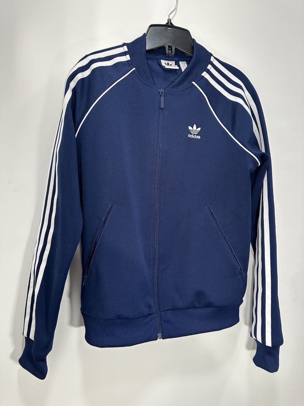 ADIDAS STITCHED Navy Blue XS MENS Zip-Up Sweater